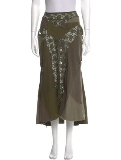Pre-owned Junya Watanabe Vintage 2006 Midi Length Skirt In Green