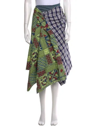 Pre-owned Junya Watanabe Vintage 2009 Midi Length Skirt In Green