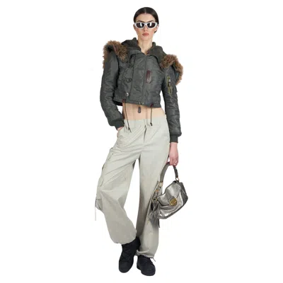 Pre-owned Junya Watanabe Vintage F/w 2010 Runway Cropped Bomber Jacket In Gray