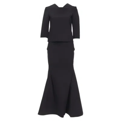 Junya Watanabe Vintage  Runway Scuba Origami Cut Mermaid Skirt In Black