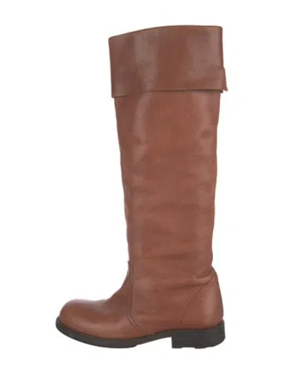 Pre-owned Junya Watanabe Vintage Leather Riding Boots In Brown