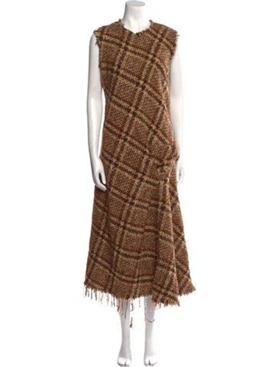 Pre-owned Junya Watanabe Vintage Long Dress In Brown