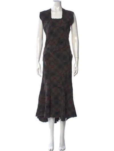 Pre-owned Junya Watanabe Vintage Long Dress In Burgundy/grey