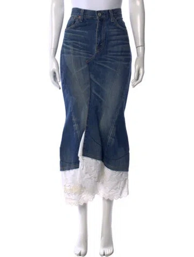 Pre-owned Junya Watanabe Vintage Long Skirt In Blue