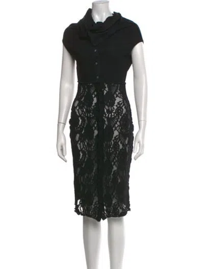 Pre-owned Junya Watanabe Vintage Midi Length Dress In Black