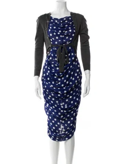 Pre-owned Junya Watanabe Vintage Midi Length Dress In Blue
