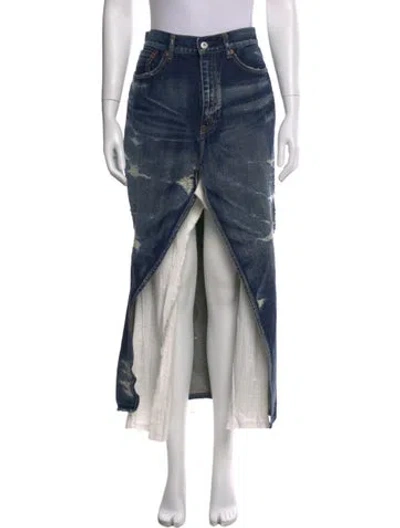 Pre-owned Junya Watanabe Vintage Midi Length Skirt In Blue