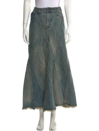 Pre-owned Junya Watanabe Vintage Midi Length Skirt In Blue