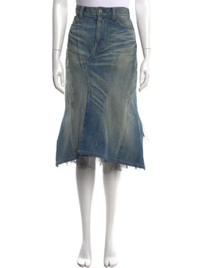Pre-owned Junya Watanabe Vintage Midi Length Skirt In Blue