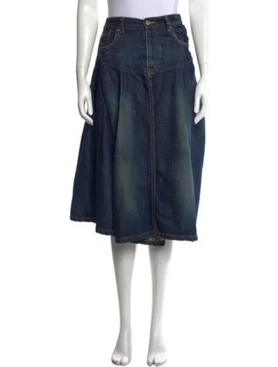 Pre-owned Junya Watanabe Vintage Midi Length Skirt In Blue