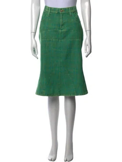 Pre-owned Junya Watanabe Vintage Midi Length Skirt In Green