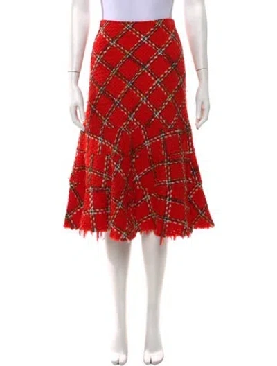 Pre-owned Junya Watanabe Vintage Midi Length Skirt In Red