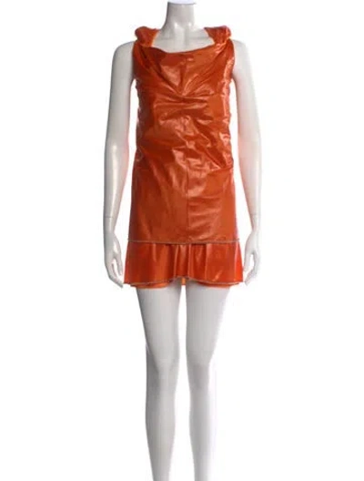 Pre-owned Junya Watanabe Vintage Mini Dress In Orange