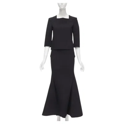Pre-owned Junya Watanabe Vintage Runway  '99 Black Scuba Origami Squareneck Mermaid Skirt S