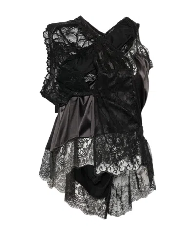 Junya Watanabe V-neck Cover-up In Black