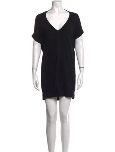 Pre-owned Junya Watanabe V-neck Mini Dress In Black