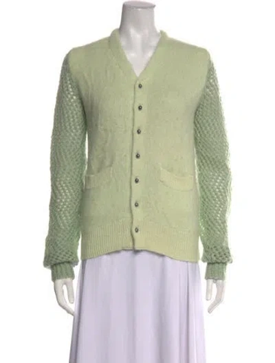 Pre-owned Junya Watanabe V-neck Sweater In Green