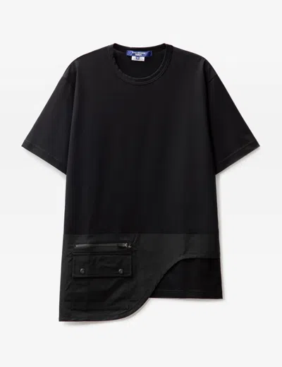 Junya Watanabe Paneled Cotton Jersey T-shirt In Black