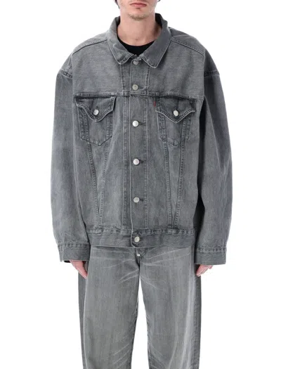 JUNYA WATANABE WASHED GREY OVERSIZED DENIM JACKET