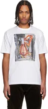 Junya Watanabe Cotton Jersey T-shirt With Screen-printed Graphic In White