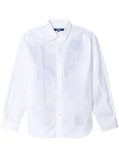 JUNYA WATANABE WHITE PATCHWORK COTTON SHIRT