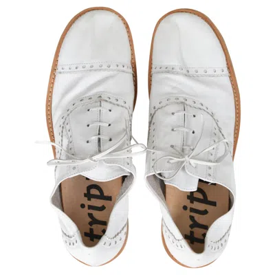 Pre-owned Junya Watanabe White Perforated Leather Brogue Shoes 2003
