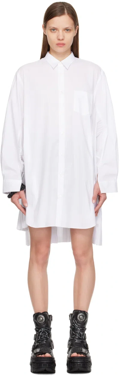 Junya Watanabe White Pleated Minidress In 1 White