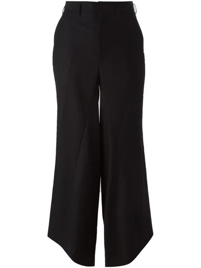 Junya Watanabe Wide Leg Crepe Trousers In Black