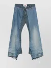 Junya Watanabe Wide-leg Distressed Hem Trousers In Blue