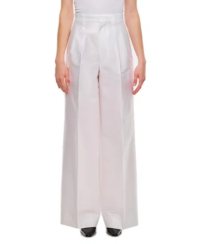 Junya Watanabe High-rise Wide-leg Pleated Trousers In White
