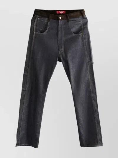 JUNYA WATANABE WIDE LEG TROUSERS FEATURING CONTRAST STITCHING