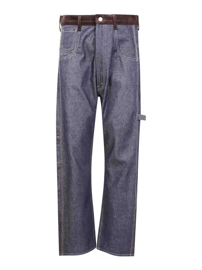 Junya Watanabe Widel Leg Trousers In Blue