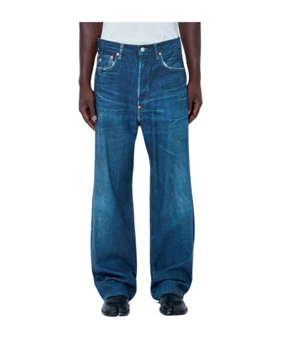 Junya Watanabe Wide-leg Mid-rise Jeans In Blue