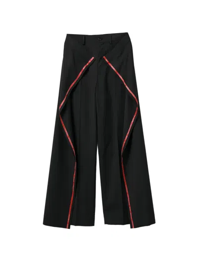 Junya Watanabe Wide-leg Taping Trousers In Black