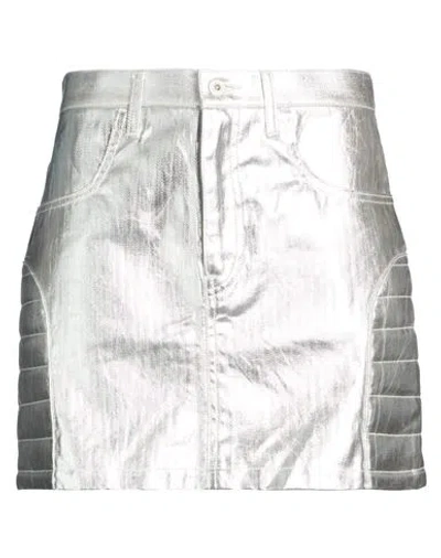 Junya Watanabe Woman Mini Skirt Silver Size Xs Cotton