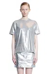 Junya Watanabe Metallic Sleeveless Sweater Structured Shoulders In Silver