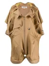 Junya Watanabe Oversize Cape For Women In Cotton Blend In Brown