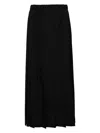 Junya Watanabe Flared Black Wool Midi Skirt In Black