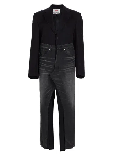 Junya Watanabe Women's Levis Wool-cashmere Jumpsuit In Black