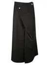 Junya Watanabe A-line Midi Skirt With Button Detail In Black