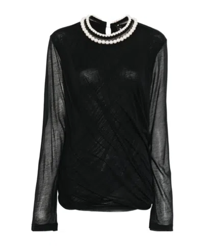 Junya Watanabe Women's Pearl Neck Top In Black