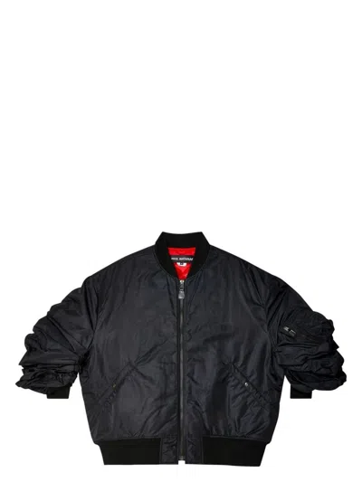 Junya Watanabe Women's Rolled Sleeves Bomber Jacket In Black