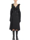 Junya Watanabe Black Trench Coat For Women With Sleeves And Waist Belt In Black