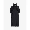 Junya Watanabe Womens Black Off-the-shoulder Belted-waist Wool-blend Coat In Black
