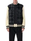 Junya Watanabe Quilted Back Varsity Style Jacket In Blue