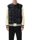 Junya Watanabe Quilted Back Varsity Style Jacket In Blue