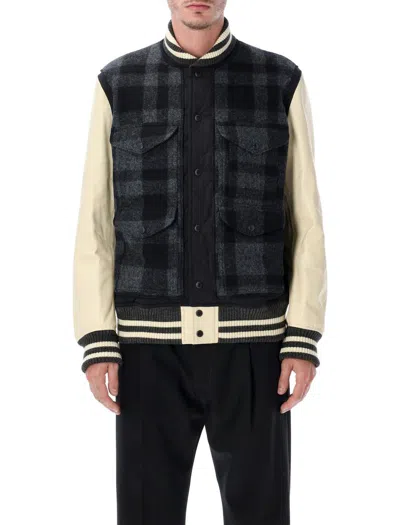 JUNYA WATANABE JUNYA WATANABE WOOL AND LEATHER VARSITY JACKET