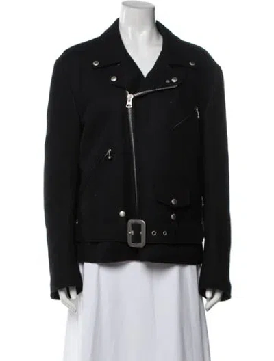Pre-owned Junya Watanabe Wool Biker Jacket In Black