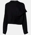 Junya Watanabe Wool-blend Crop Top In Black