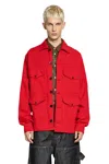 Junya Watanabe Emporio Armani Allover Logo Cotton Polo Shirt In Red